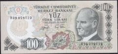 6.Emisyon 2.Tertip 100 Lira H39 078723 Çilaltı