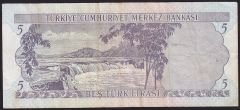 6.Emisyon 1.Tertip 5 Lira D56 224239 Çok Temiz