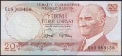 6.Emisyon 3.Tertip 20 Lira G18 363458 Çilaltı Çil