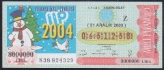 2003 31 ARALIK YARIM BİLET Z SERİSİ