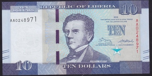 LİBERİA 10 DOLAR 2016 ÇİL