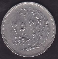 1341 (1925) Yılı 25 Kuruş