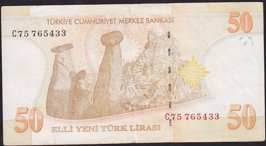 8.Emisyon 50 YTL C75 765433 Temiz