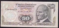 6.EMİSYON 1.TERTİP 50 LİRA F59 019477 ÇOK TEMİZ +