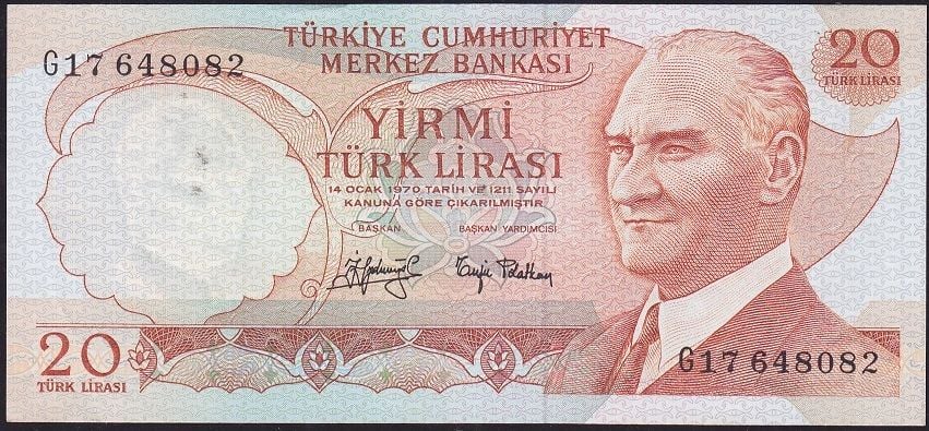 6.Emisyon 3.Tertip 20 Lira G17 648082 Çilaltı Çil