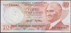 6.Emisyon 3.Tertip 20 Lira G17 648082 Çilaltı Çil