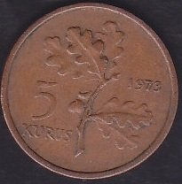 1973 YILI 5 KURUŞ ÇÇT