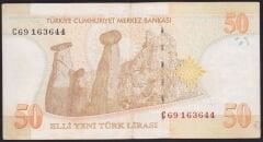 8.Emisyon 50 YTL C69 163644 Çok Temiz+