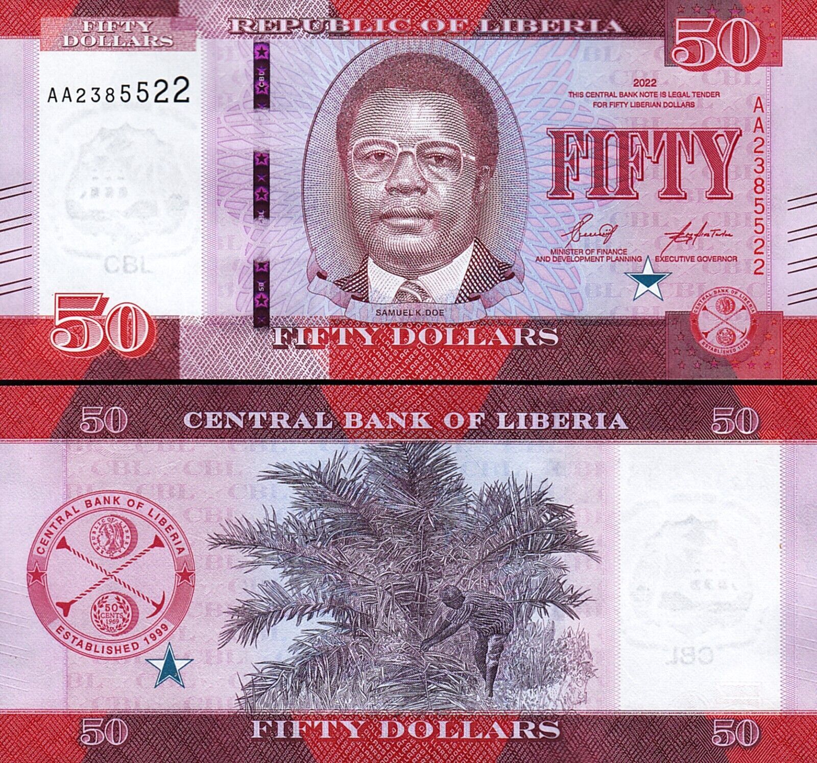 Liberia 50 Dolar 2022 Çil