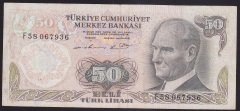 6.EMİSYON 1.TERTİP 50 LİRA F58 067936 ÇOK TEMİZ