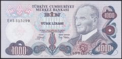 6.EMİSYON 2.TERTİP 1000 LİRA E05 515299 ÇİLALTI ( ÇOK HAFİF BOMBE VAR )