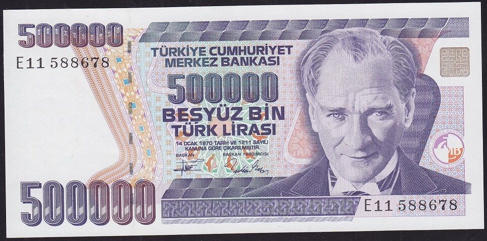 7.Emisyon 3.Tertip 500000 Lira E11 588678 Çil