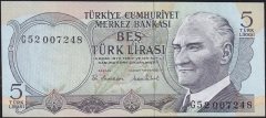 6.Emisyon 2.Tertip 5 Lira G52 007248 Çilaltı Çil