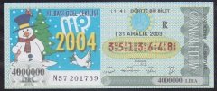 2003 31 ARALIK ÇEYREK BİLET R SERİSİ