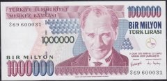 7.Emisyon 3.Tertip 1 000 000 Lira S69 600031 Çil