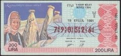 1981 19 Eylül Yarım Bilet - Y Serisi
