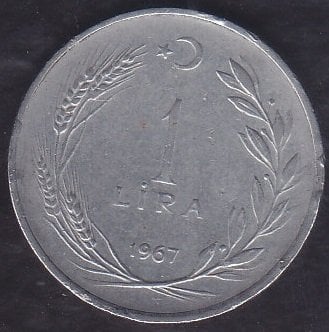 1967 YILI 1 LİRA ( 7 GRAM )