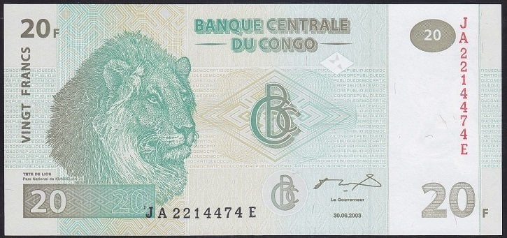 KONGO 20 FRANK 2003 ÇİL