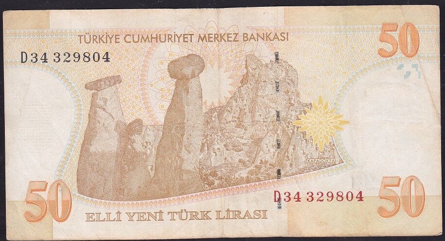 8.Emisyon 50 YTL D34 329804 Çok Temiz