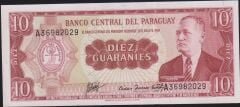 Paraguay 10 Guaranies 1952 Çil Pick 196b