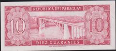 Paraguay 10 Guaranies 1952 Çil Pick 196b