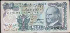 6.Emisyon 2.Tertip 500 Lira E25 071582 Çok Temiz