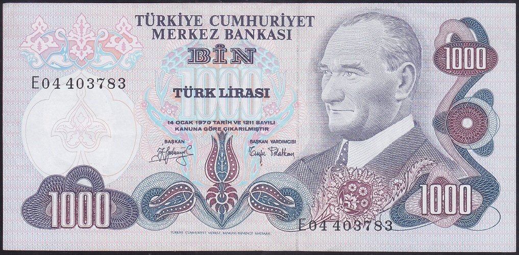 6.EMİSYON 2.TERTİP 1000 LİRA E04 403783 ÇÇT ÇİLALTI