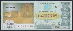 1992 9 TEMMUZ ÇEYREK BİLET S SERİSİ