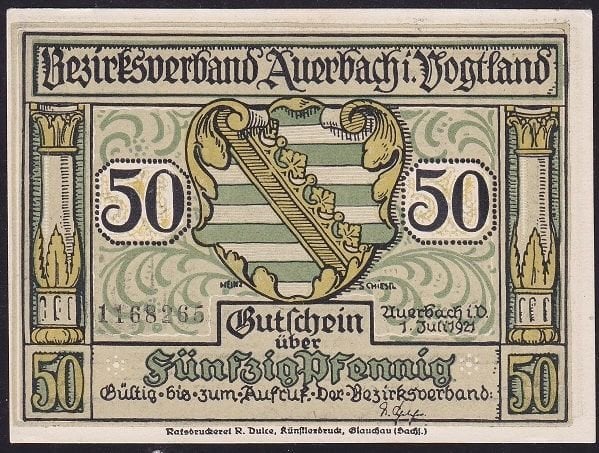 Almanya 50 Pfennig Notgeld 1921 Çil