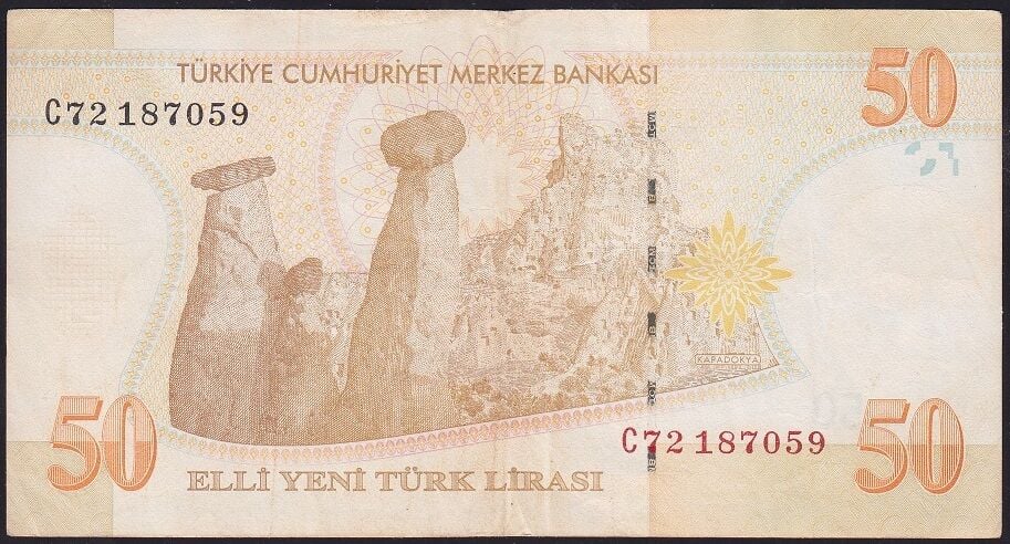 8.Emisyon 50 YTL C72 187059 Çok Temiz+