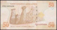 8.Emisyon 50 YTL C72 187059 Çok Temiz+
