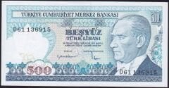 7.Emisyon 2.Tertip 500 Lira D61 136915 Çil