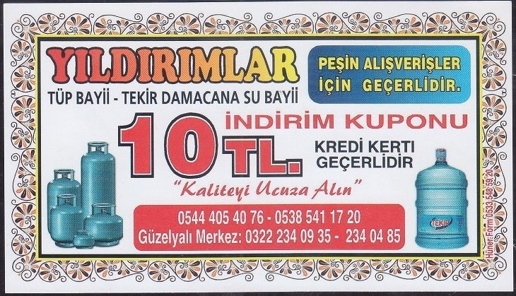 Yıldırımlar Tüp Bayii İndirim Kuponu