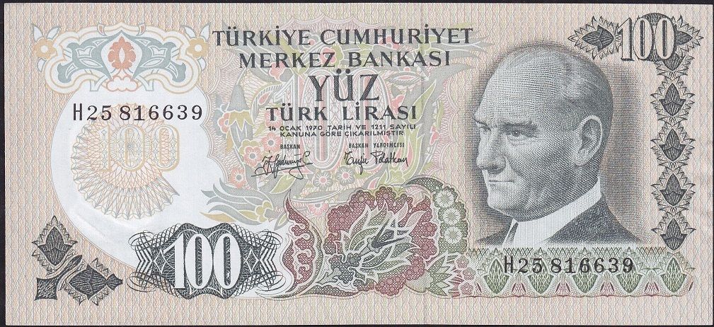 6.Emisyon 2.Tertip 100 Lira H25 816639 Çok Çok Temiz+
