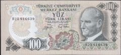 6.Emisyon 2.Tertip 100 Lira H25 816639 Çok Çok Temiz+