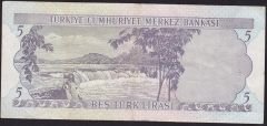 6.Emisyon 1.Tertip 5 Lira D25 247047 Çok Temiz+