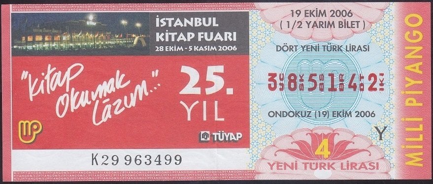 2006 19 EKİM YARIM BİLET - Y SERİSİ