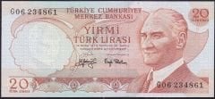 6.Emisyon 3.Tertip 20 Lira G06 234861 Çil