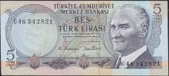 6.Emisyon 2.Tertip 5 Lira G46 342821 Çilaltı Çil