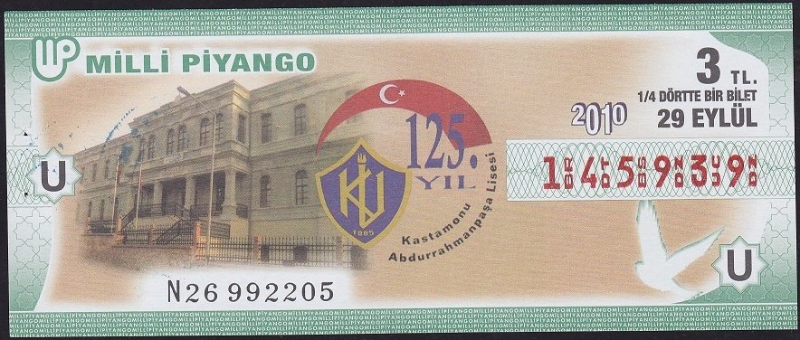 2010 29 Eylül Çeyrek Bilet - U Serisi