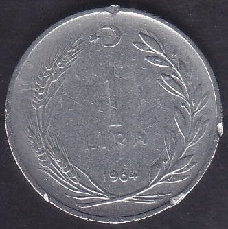1964 YILI 1 LİRA eski para koleksiyon