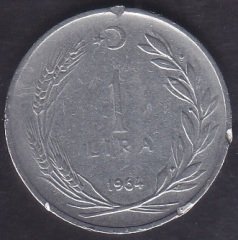 1964 YILI 1 LİRA eski para koleksiyon