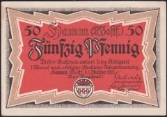 Almanya 50 Pfennig Notgeld 1921 Çil
