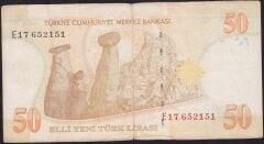 8.Emisyon 50 YTL E17 652151 Temiz