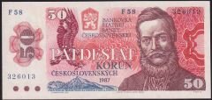 Çekoslovakya 50 Korun 1987 Çok Temiz+ Pick 96a