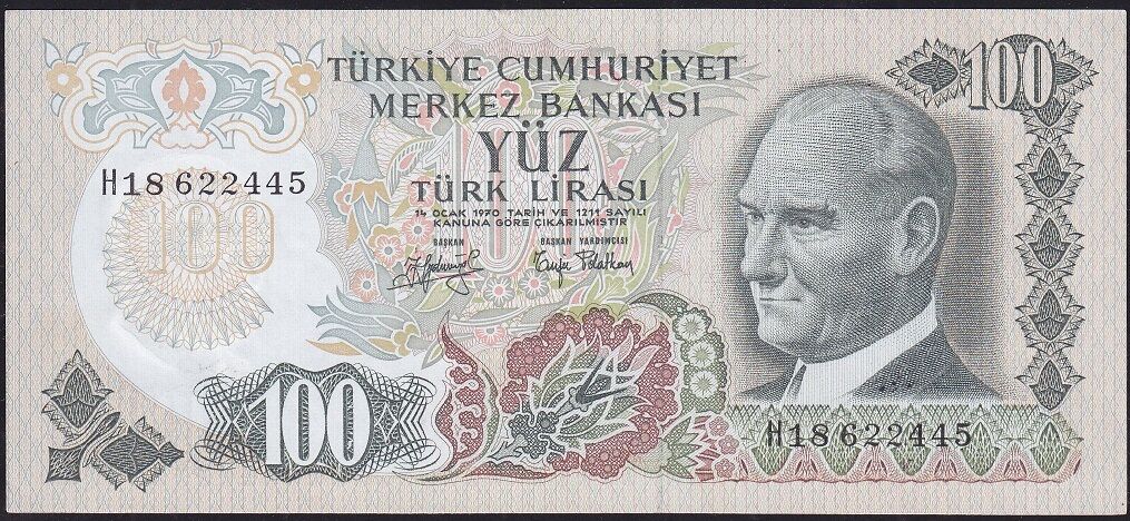 6.Emisyon 2.Tertip 100 Lira H18 622445 Çok Çok Temiz+
