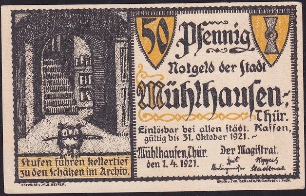 Almanya 50 Pfennig Notgeld 1921 Çil