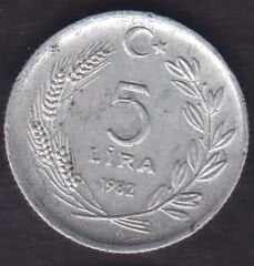 1982 Yılı 5 Lira