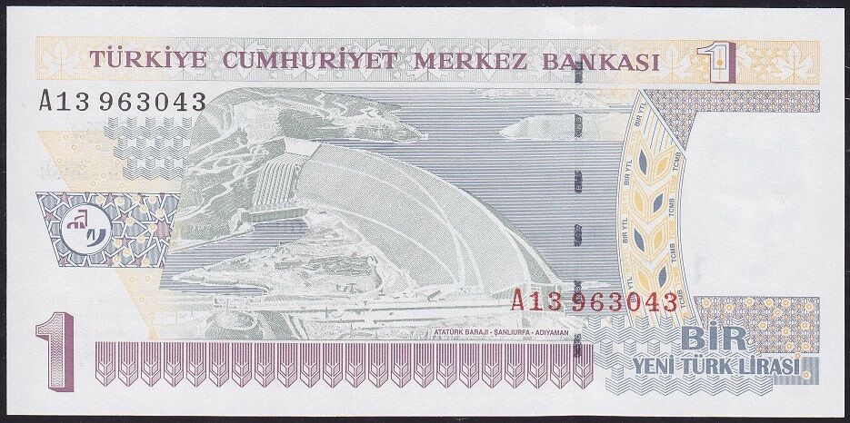 8.Emisyon 1 YTL A13 963043 Çil