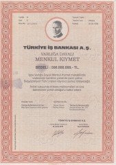TÜRKİYE İŞ BANKASI MENKUL KIYMET 500 000 000 LİRA eski para fiyatları